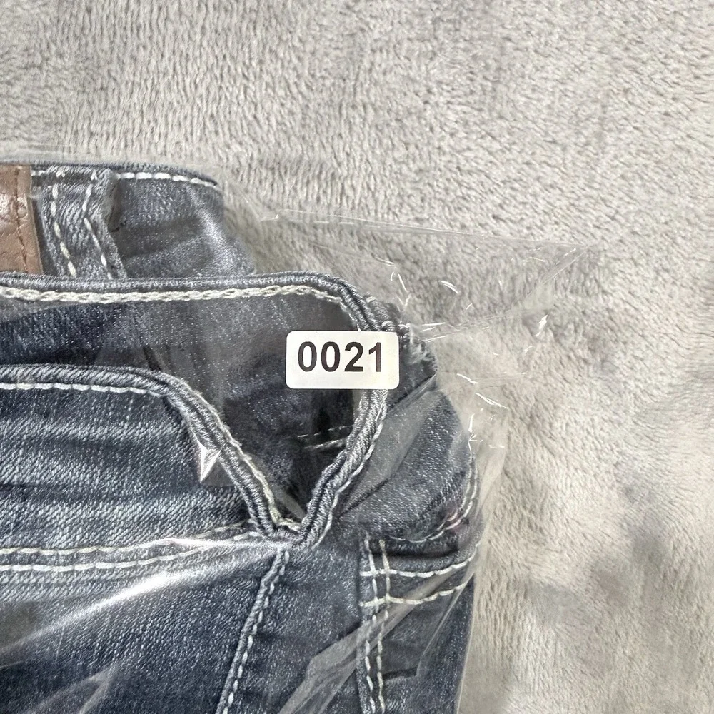 Ariya Whitney Crop Capri Jeans 13/14 Thick Stitch Blue Denim 31164R Y2K
